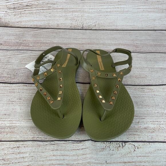 Ipanema Class Rockstar Women's 7 Sandals Green Beige - Picture 3 of 11